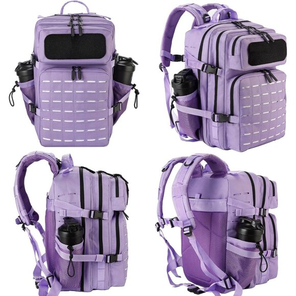 45L Tactical Backpack Molle Bag Lavender Water-Resistant Heavy-Duty Nylon Large - Picture 4 of 6